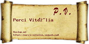 Perci Vitália névjegykártya